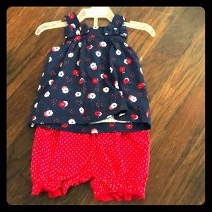 Newborn outfit with shorts and tank top